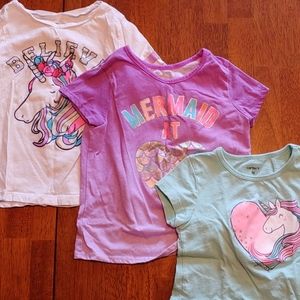 Girls 4t t-shirt bundle unicorns and mermaids